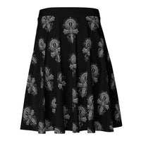 Egyptian Ankh pattern on women's skater skirt, back view