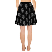 Egyptian Ankh pattern on women's skater skirt, back view