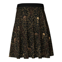 Skull Carnival pattern on women's skater skirt, back view
