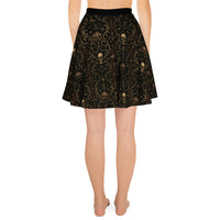 Skull Carnival pattern on women's skater skirt, back view