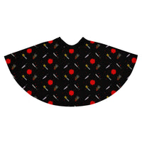 Classic Horror Weapons pattern on women's skater skirt, back view