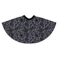Black Rose Lace pattern on women's skater skirt, back view