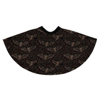 Vampire Bat Skeletons pattern on women's skater skirt, back view