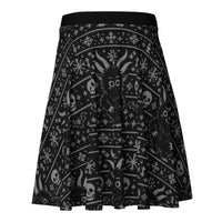 Baby Krampus Christmas Pattern pattern on women's skater skirt, back view
