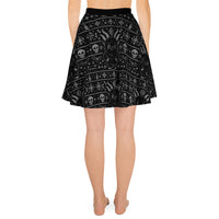 Baby Krampus Christmas Pattern pattern on women's skater skirt, back view