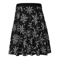 Gothic Snowflakes pattern on women's skater skirt, back view