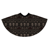 Skulls & Bats Christmas Pattern pattern on women's skater skirt, back view