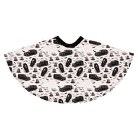 Hearse & Coffin pattern on women's skater skirt, back view