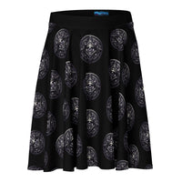 All-Seeing Eye Medallions pattern on women's skater skirt, front view