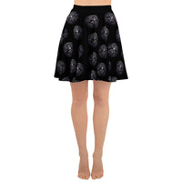 All-Seeing Eye Medallions pattern on women's skater skirt, front view
