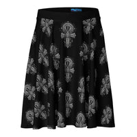 Egyptian Ankh pattern on women's skater skirt, front view