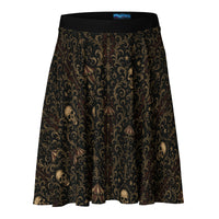 Skull Carnival pattern on women's skater skirt, front view