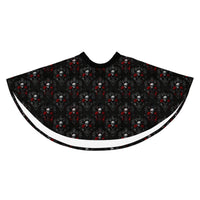 Bloody Skulls & Red Roses pattern on women's skater skirt, front view
