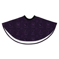 Purple Tarot Cards pattern on women's skater skirt, front view