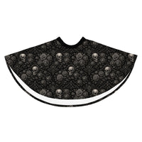 Skulls & Roses pattern on women's skater skirt, front view