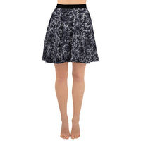 Black Rose Lace pattern on women's skater skirt, front view