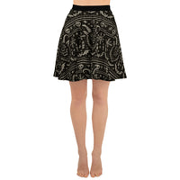 Krampus Christmas Pattern pattern on women's skater skirt, front view