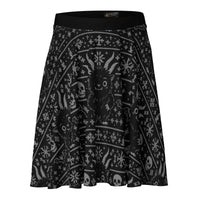Baby Krampus Christmas Pattern pattern on women's skater skirt, front view