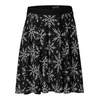 Gothic Snowflakes pattern on women's skater skirt, front view