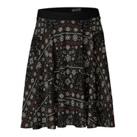 Gothic Christmas Tree pattern on women's skater skirt, front view