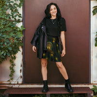Tree of Life pattern on women's skater skirt, front view