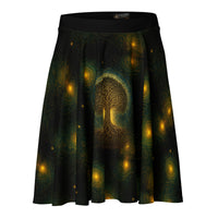 Tree of Life pattern on women's skater skirt, front view