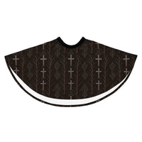 Gothic Cross & Dead Trees pattern on women's skater skirt, front view