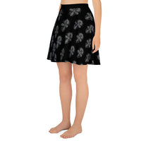 Egyptian Ankh pattern on women's skater skirt, left-side view