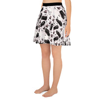 Hearse & Coffin pattern on women's skater skirt, left-side view