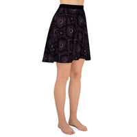 All-Seeing Eye pattern on women's skater skirt, right-side view
