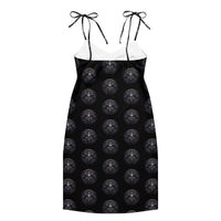 All-Seeing Eye Medallions pattern on women's tie-strap slip dress, back view