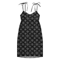 Gothic Snowflakes pattern on women's tie-strap slip dress, front view