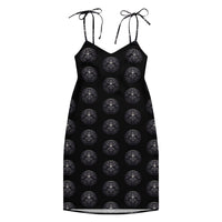 All-Seeing Eye Medallions pattern on women's tie-strap slip dress, front view