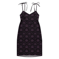 All-Seeing Eye pattern on women's tie-strap slip dress, front view
