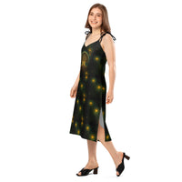 Tree of Life pattern on women's tie-strap slip dress, left-front view
