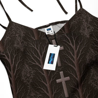 Women's tie-strap chiffon slip dress product details