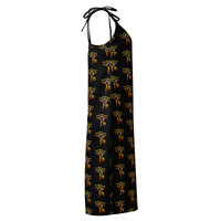 Eye of Ra pattern on women's tie-strap slip dress, right-side view