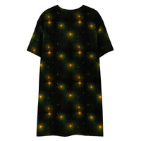 Tree of Life pattern on women's oversized T-shirt dress, back view