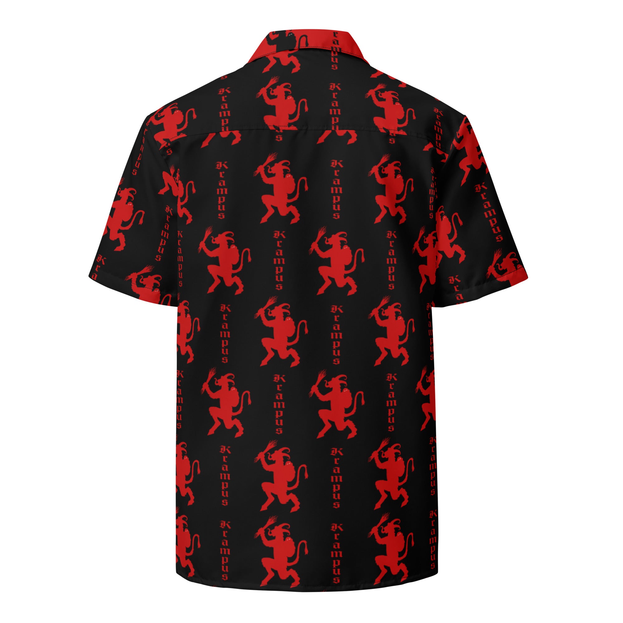 Black Krampus Horror Santa Claus Button Up Shirt