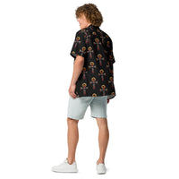 Key of Life Ankh patterned button-up shirt, back view