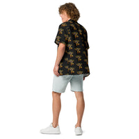 Eye of Ra patterned button-up shirt, back view