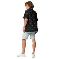 Samurai Katana patterned button-up shirt, back view
