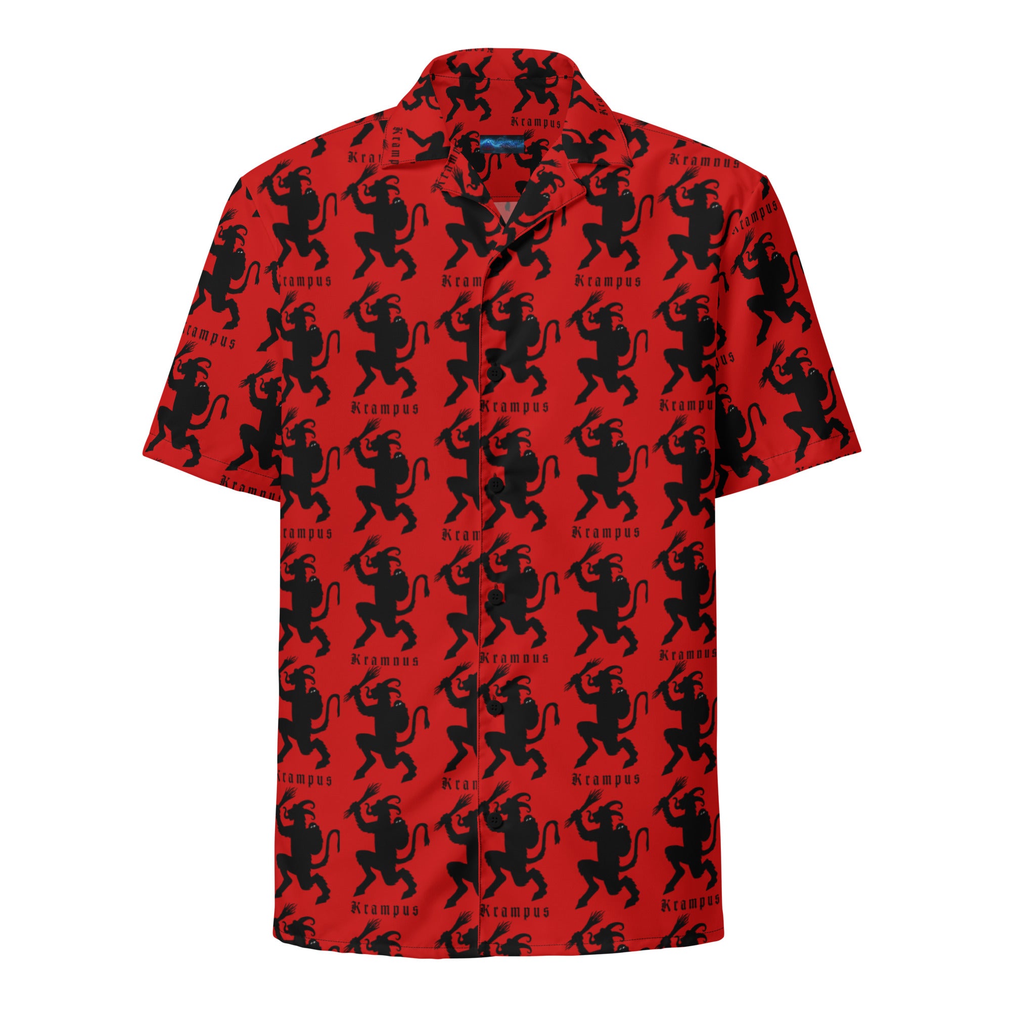 Red Krampus Horror Santa Claus Button Up Shirt