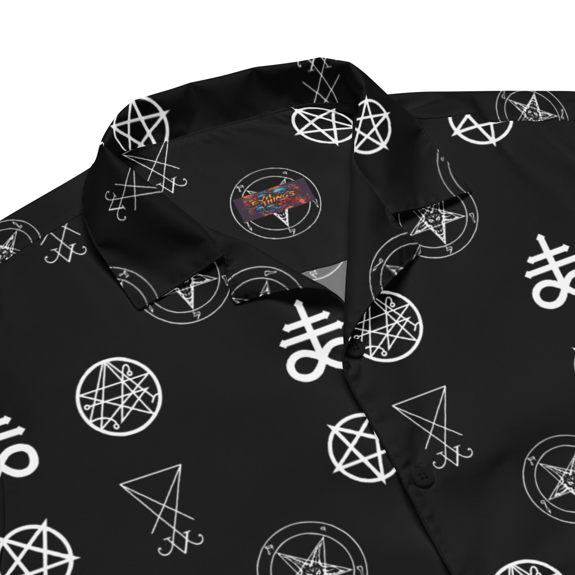 Demonology Occult Symbols Satanic Evil Button Up Shirt