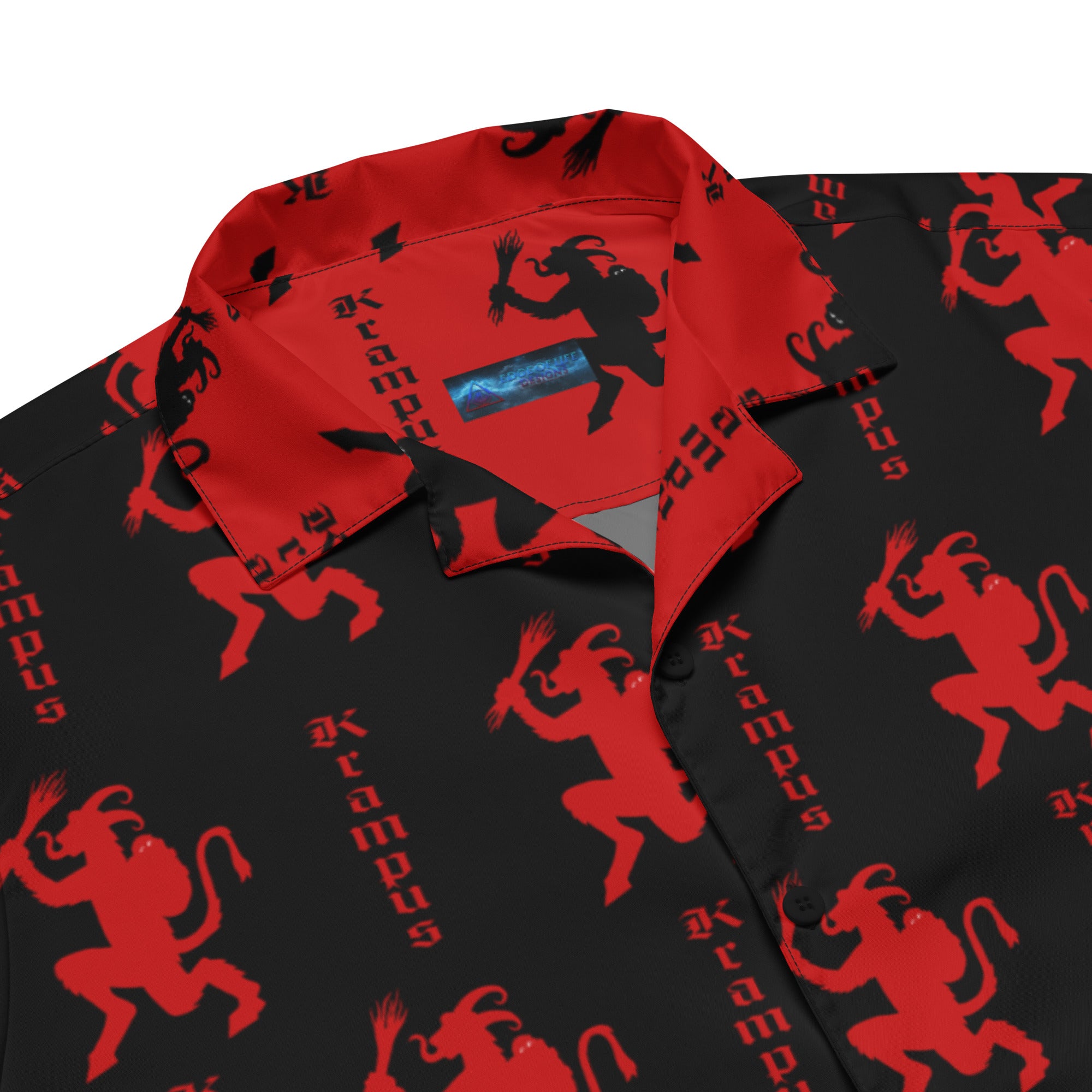 Black Krampus Horror Santa Claus Button Up Shirt