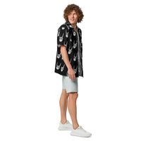 Devil Horns Bone Hand patterned button-up shirt, right-side view