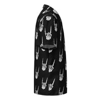 Devil Horns Bone Hand patterned button-up shirt, right-side view