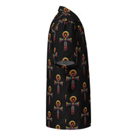 Key of Life Ankh patterned button-up shirt, right-side view