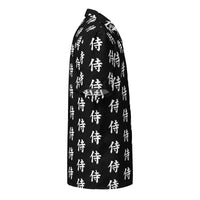 Samurai Kanji 侍 patterned button-up shirt, right-side view