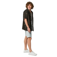 Skull Carnival patterned button-up shirt, right-side view
